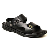 Zays Leather Sandal For Men (Black) - ZA09