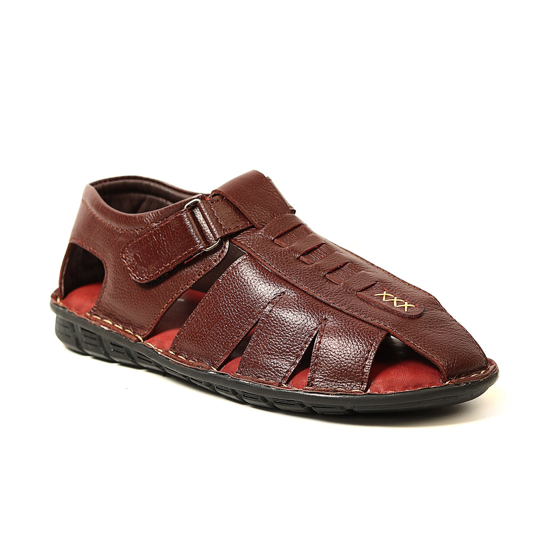 Zays Leather Close Sandal For Men (Chocolate) - ZA20