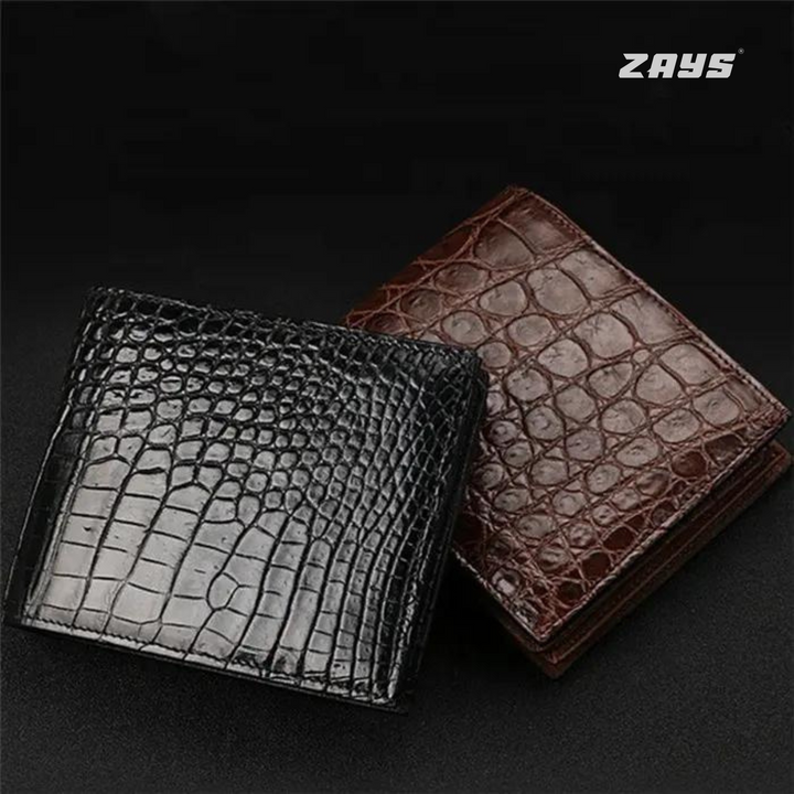 Zays Premium Crocodile Embossed Leather Short Wallet for Men – Stylish & Durable