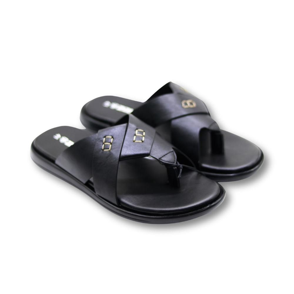 ZAYS Premium Leather Sandal for Men - Stylish Black ZA14 | Comfortable & Durable Footwear for Everyday Wear