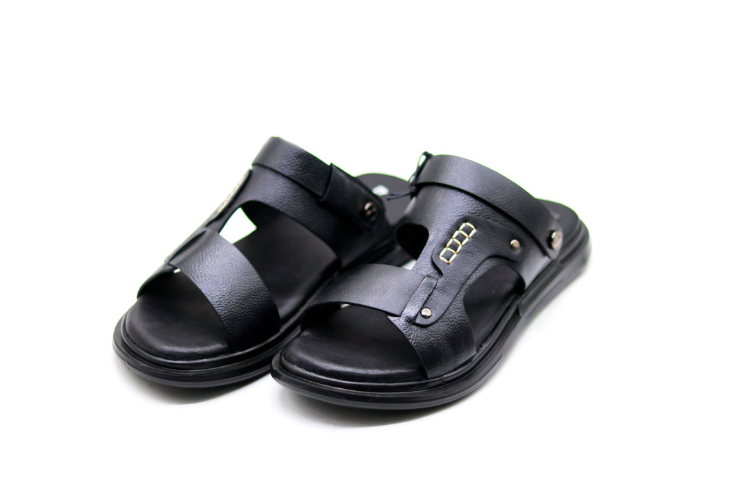 ZAYS Men's Leather Close Sandal (Black) - Stylish & Durable ZA06 | Premium Footwear for Comfort & Elegance