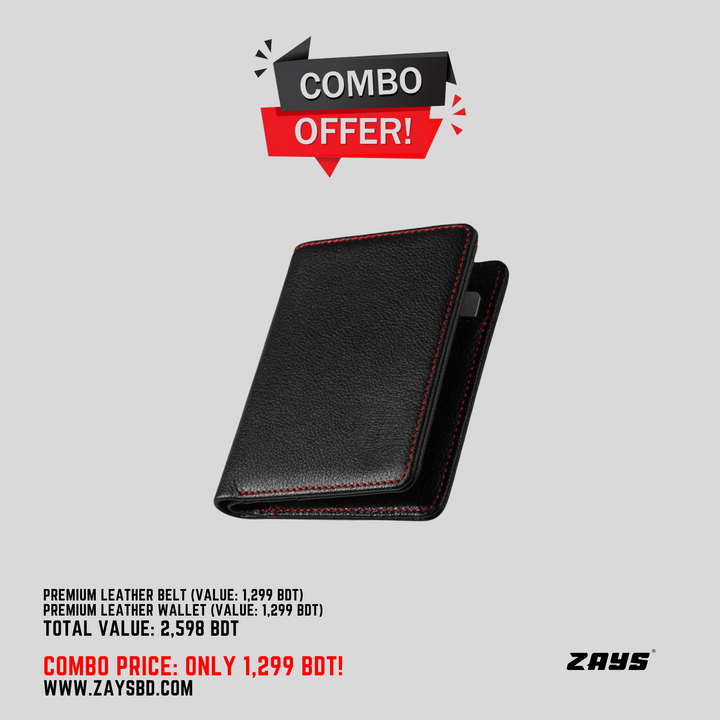 Zays Premium Leather Combo Pack: Stylish Wallet, Durable Belt | High-Quality Leather Accessories for Men & Women | Limited Time Offer - ZCO105