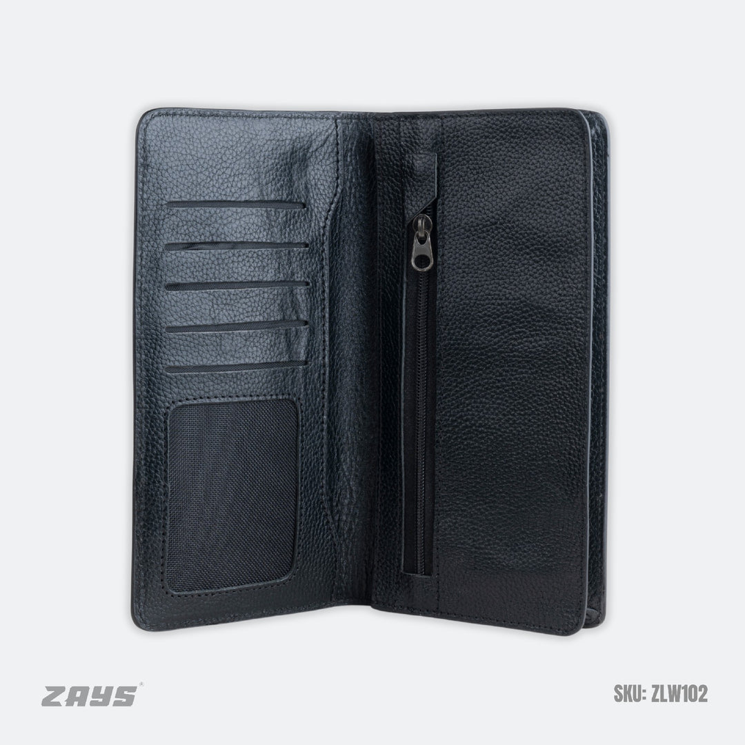 Zays Genuine Leather Long Wallet for Men & Women | Slim, Stylish & Durable Card Holder with Multiple Pockets