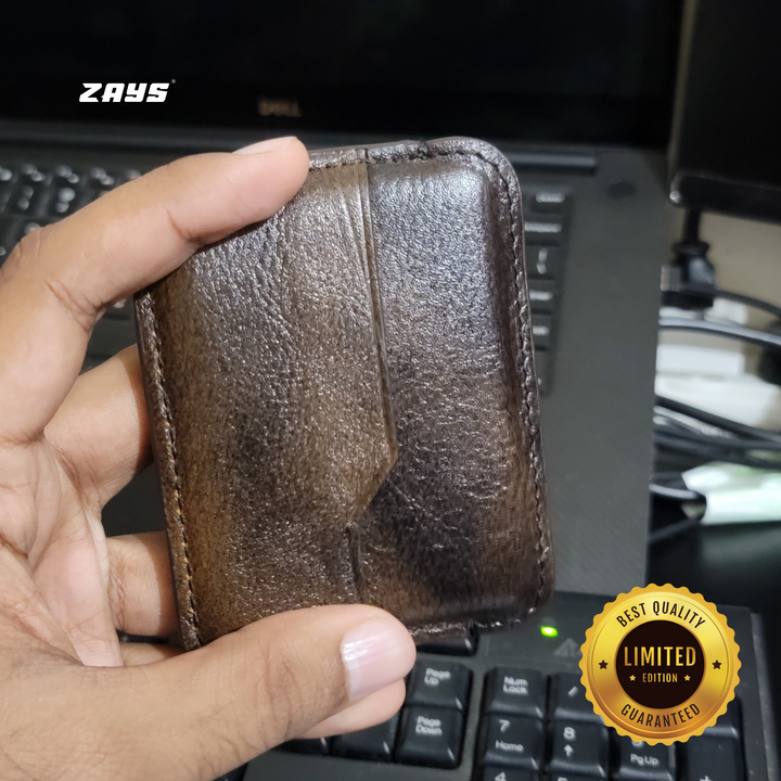 ZAYS Premium Handcrafted Leather Card Holder Mini Wallet for Unisex (Limited Edition) LE07