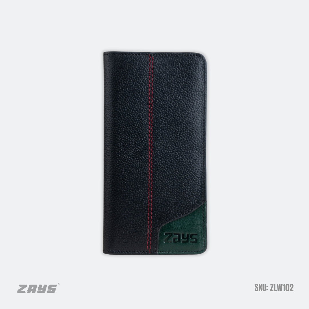 Zays Genuine Leather Long Wallet for Men & Women | Slim, Stylish & Durable Card Holder with Multiple Pockets