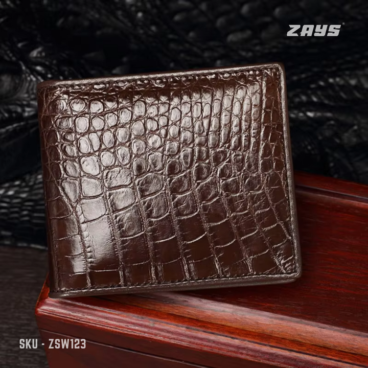 Zays Premium Crocodile Embossed Leather Short Wallet for Men – Stylish & Durable