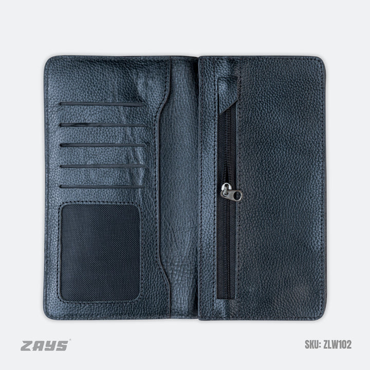 Zays Genuine Leather Long Wallet for Men & Women | Slim, Stylish & Durable Card Holder with Multiple Pockets