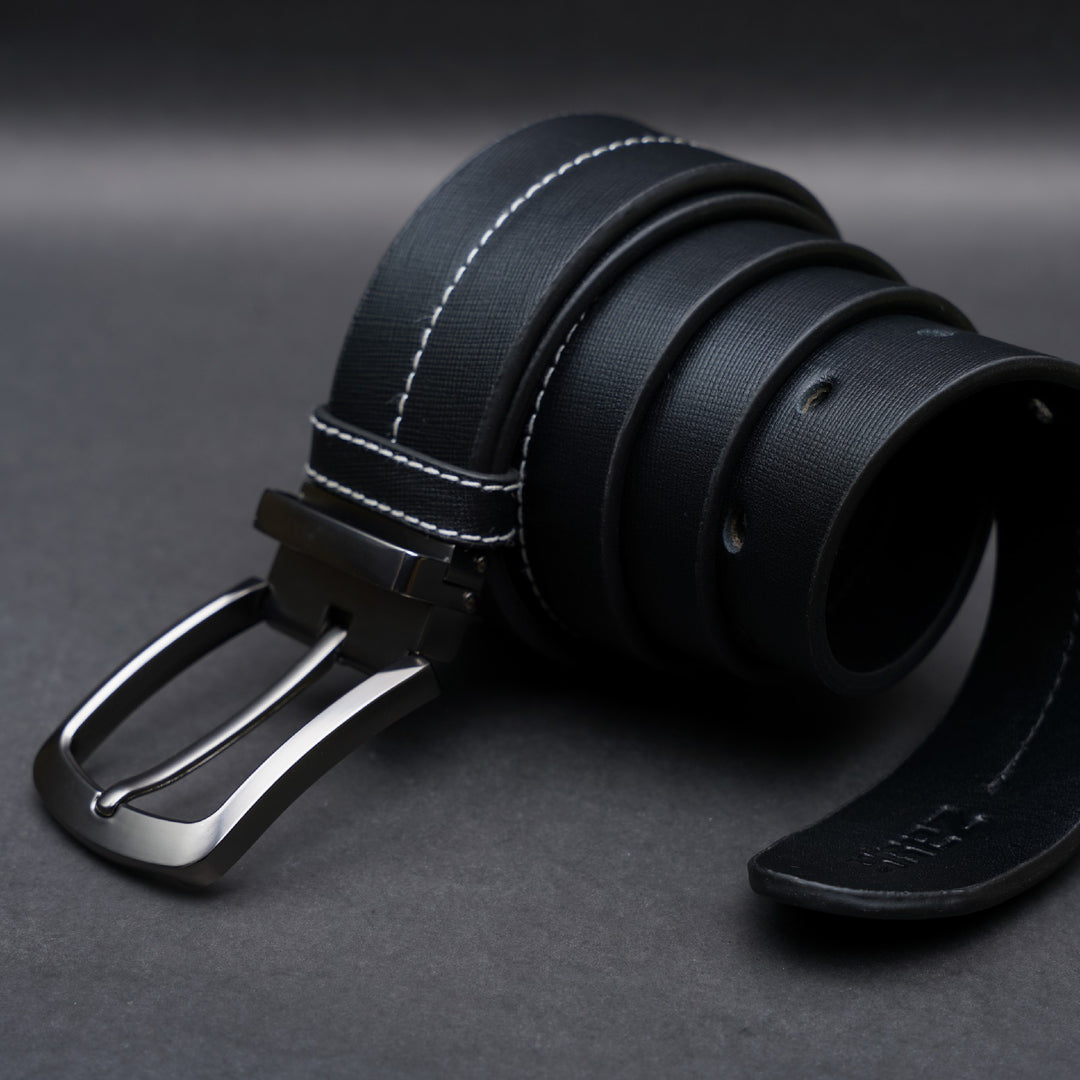 Zays Handcrafted Genuine Saffiano Leather Belt for Men – Premium Quality, Adjustable, Stylish & Durable | Best Formal and Casual Leather Belt in Bangladesh