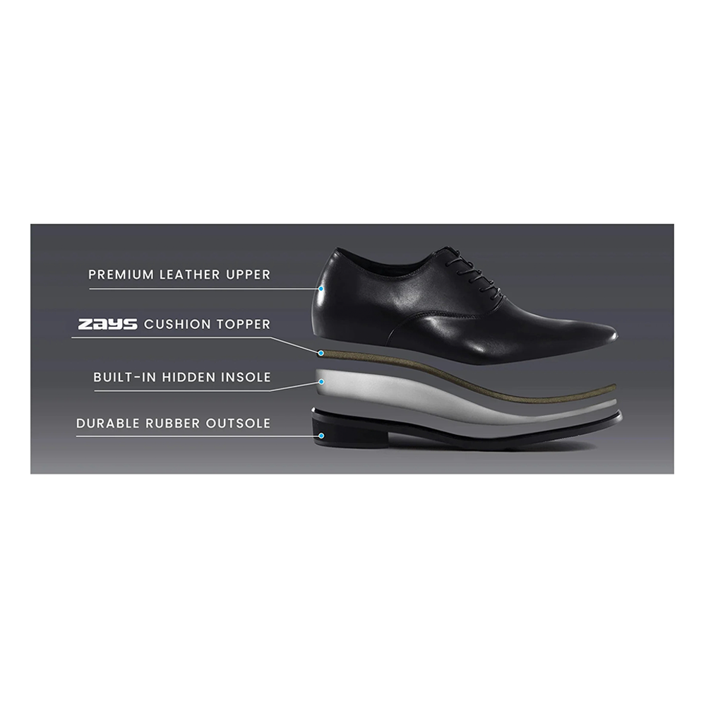 ZAYS Premium Leather Formal Shoes for Men - Black | Stylish & Comfortable Office Footwear | SF107