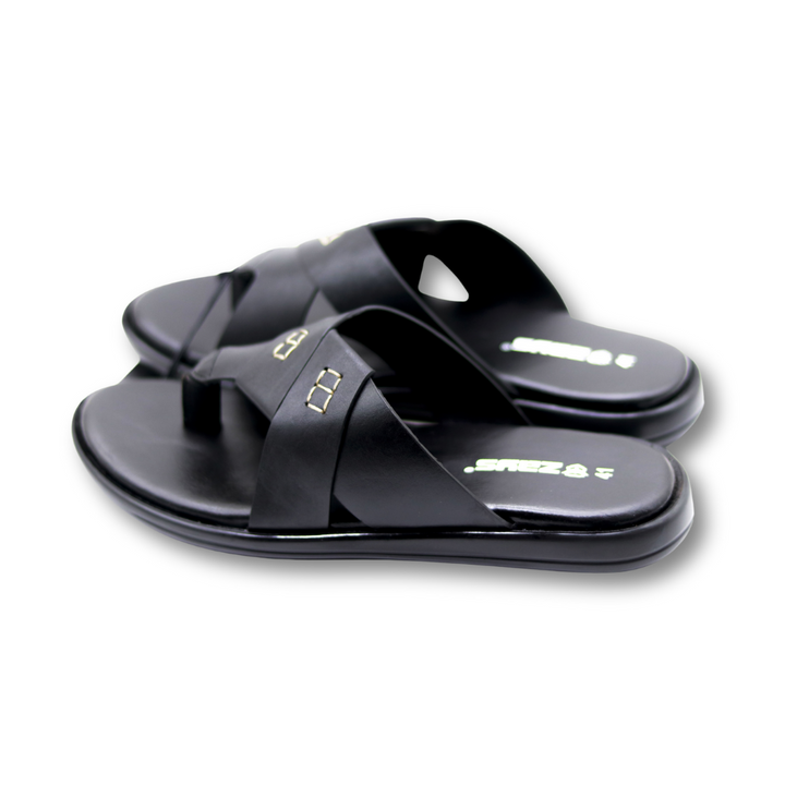 ZAYS Premium Leather Sandal for Men - Stylish Black ZA14 | Comfortable & Durable Footwear for Everyday Wear