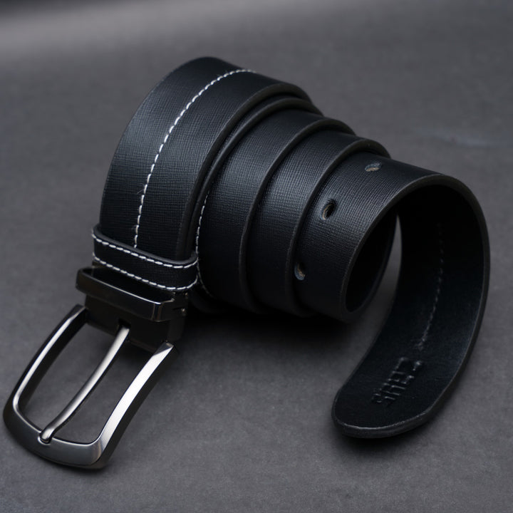 Zays Handcrafted Genuine Saffiano Leather Belt for Men – Premium Quality, Adjustable, Stylish & Durable | Best Formal and Casual Leather Belt in Bangladesh