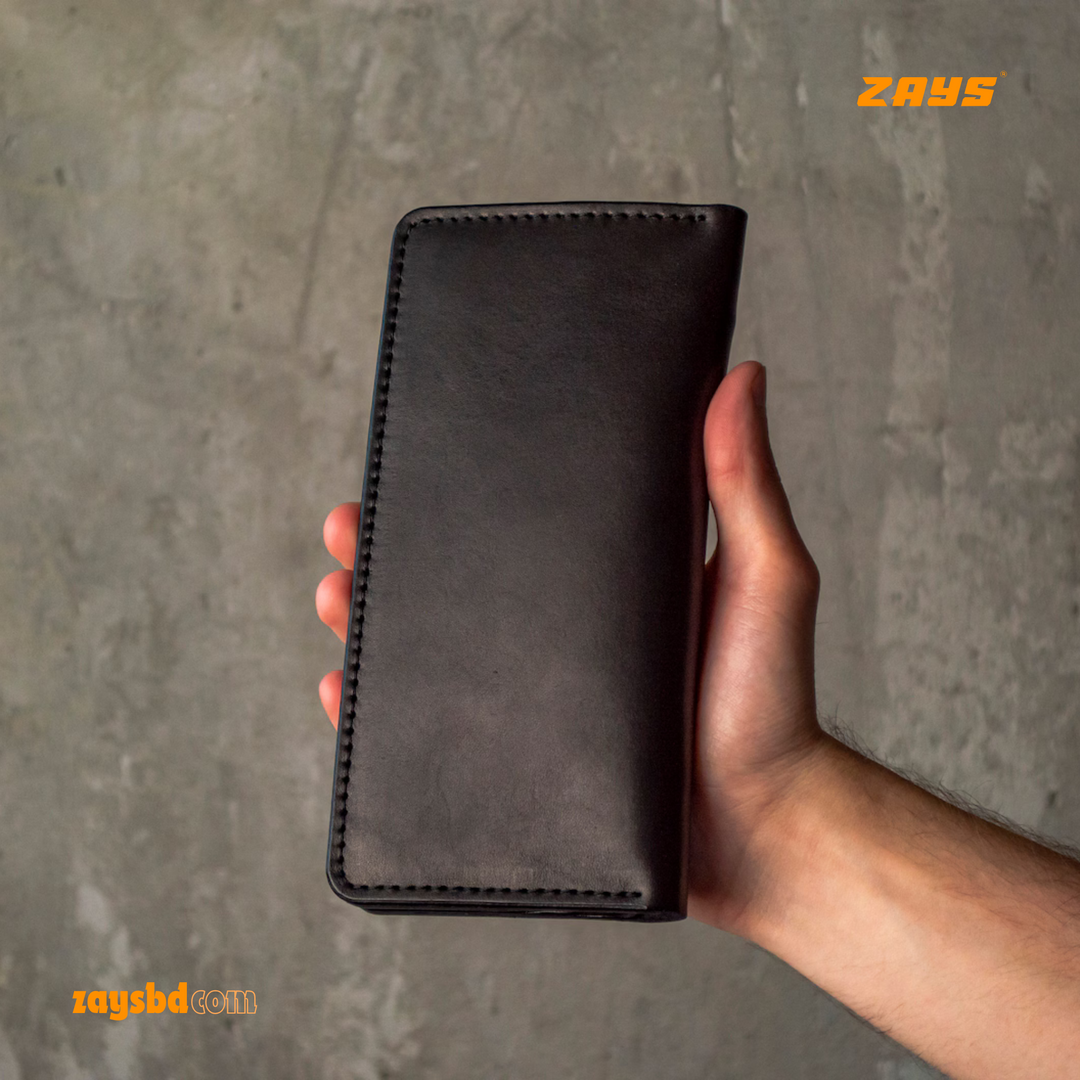 ZAYS Premium Quality Long Wallet for Men | 100% Genuine Pull-Up Leather | Handcrafted Durable & Stylish | Mobile Compartment, Multiple Card Slots & Cash Sections | Perfect for Business, Travel & Everyday Use | Luxury Gift Packaging | Pre-Order Available