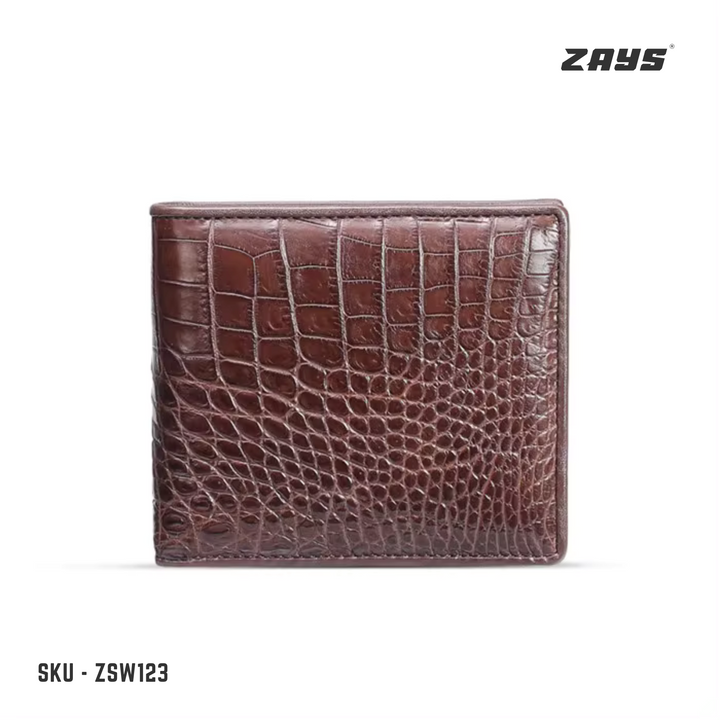 Zays Premium Crocodile Embossed Leather Short Wallet for Men – Stylish & Durable