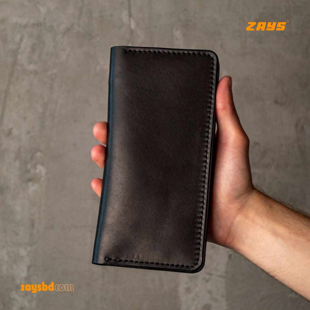 ZAYS Premium Quality Long Wallet for Men | 100% Genuine Pull-Up Leather | Handcrafted Durable & Stylish | Mobile Compartment, Multiple Card Slots & Cash Sections