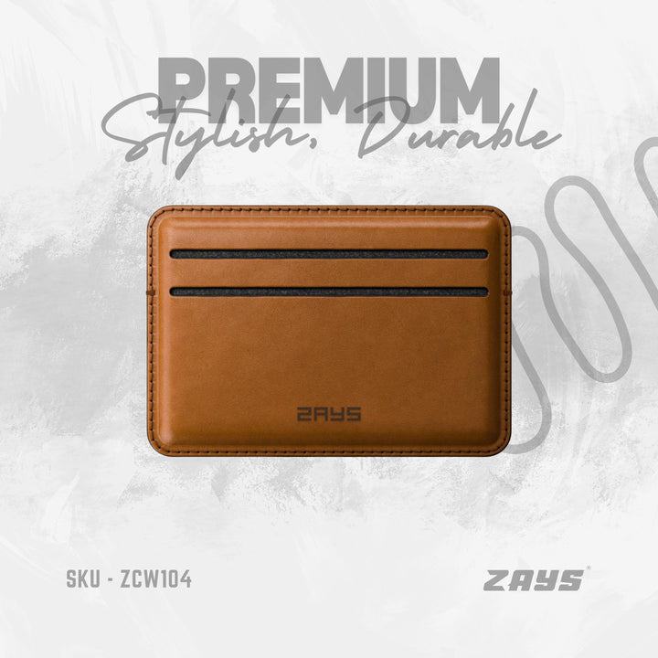 Zays Premium Leather Handcrafted Super Slim Card Holder Mini Wallet