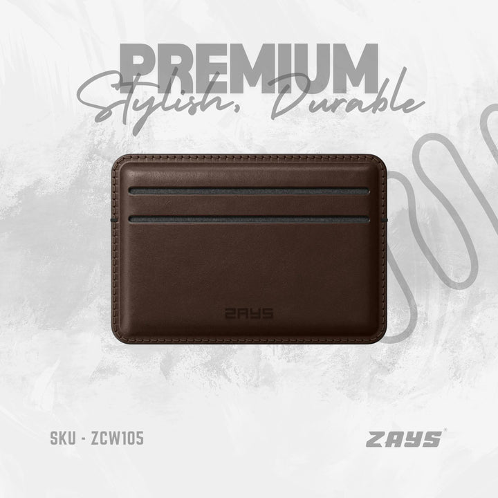 Zays Premium Leather Handcrafted Super Slim Card Holder Mini Wallet