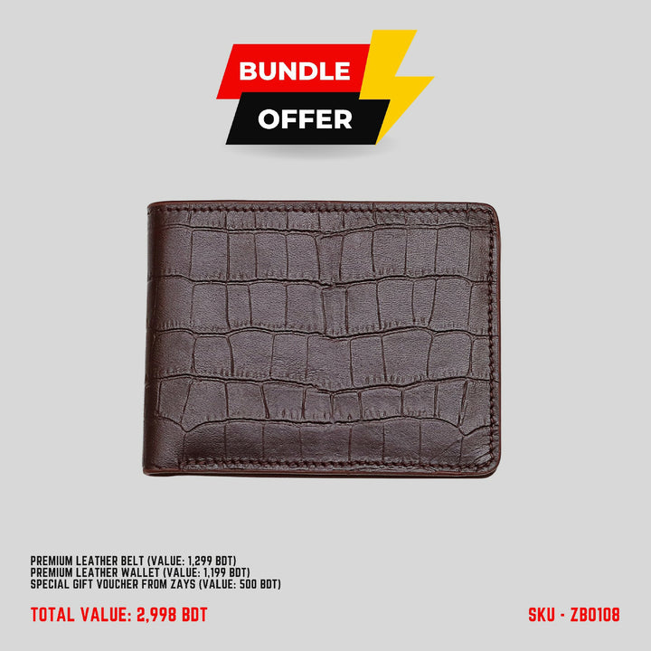 Zays Special Bundle Offer: Premium Leather Belt, Wallet & Exclusive 500 TK Gift Voucher & Free Delivery