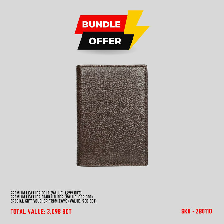 Zays Special Bundle Offer: Premium Leather Belt, Card Holder Mini Wallet & Exclusive 900 TK Gift Voucher & Free Delivery