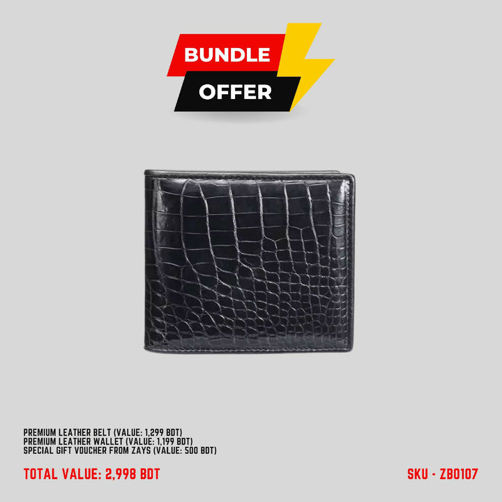 Zays Special Bundle Offer: Premium Leather Belt, Wallet & Exclusive 500 TK Gift Voucher & Free Delivery