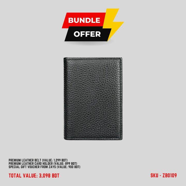 Zays Special Bundle Offer: Premium Leather Belt, Card Holder Mini Wallet & Exclusive 900 TK Gift Voucher & Free Delivery