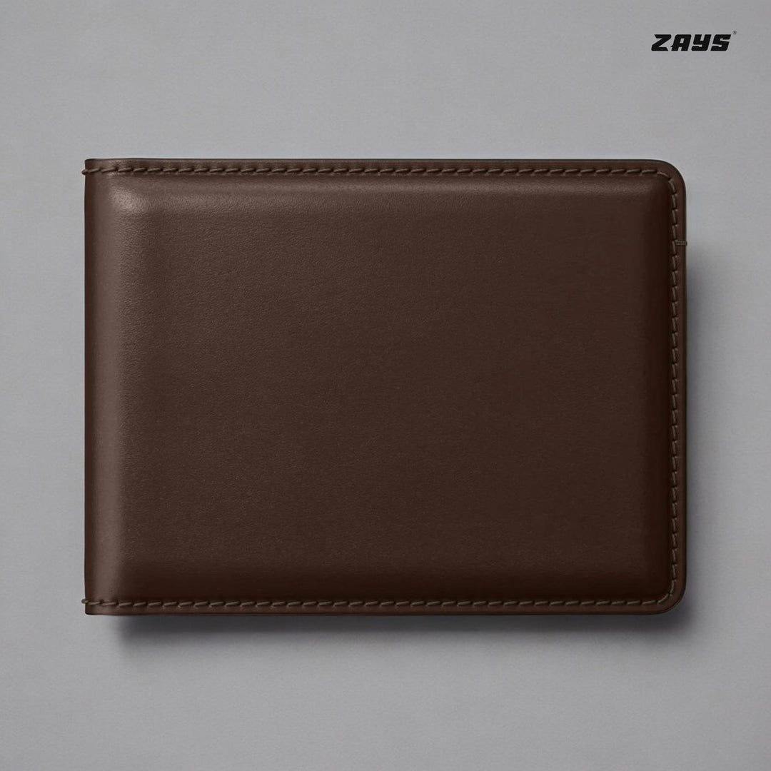 Zays Premium Leather Handcrafted Super Slim Bifold Short Wallet