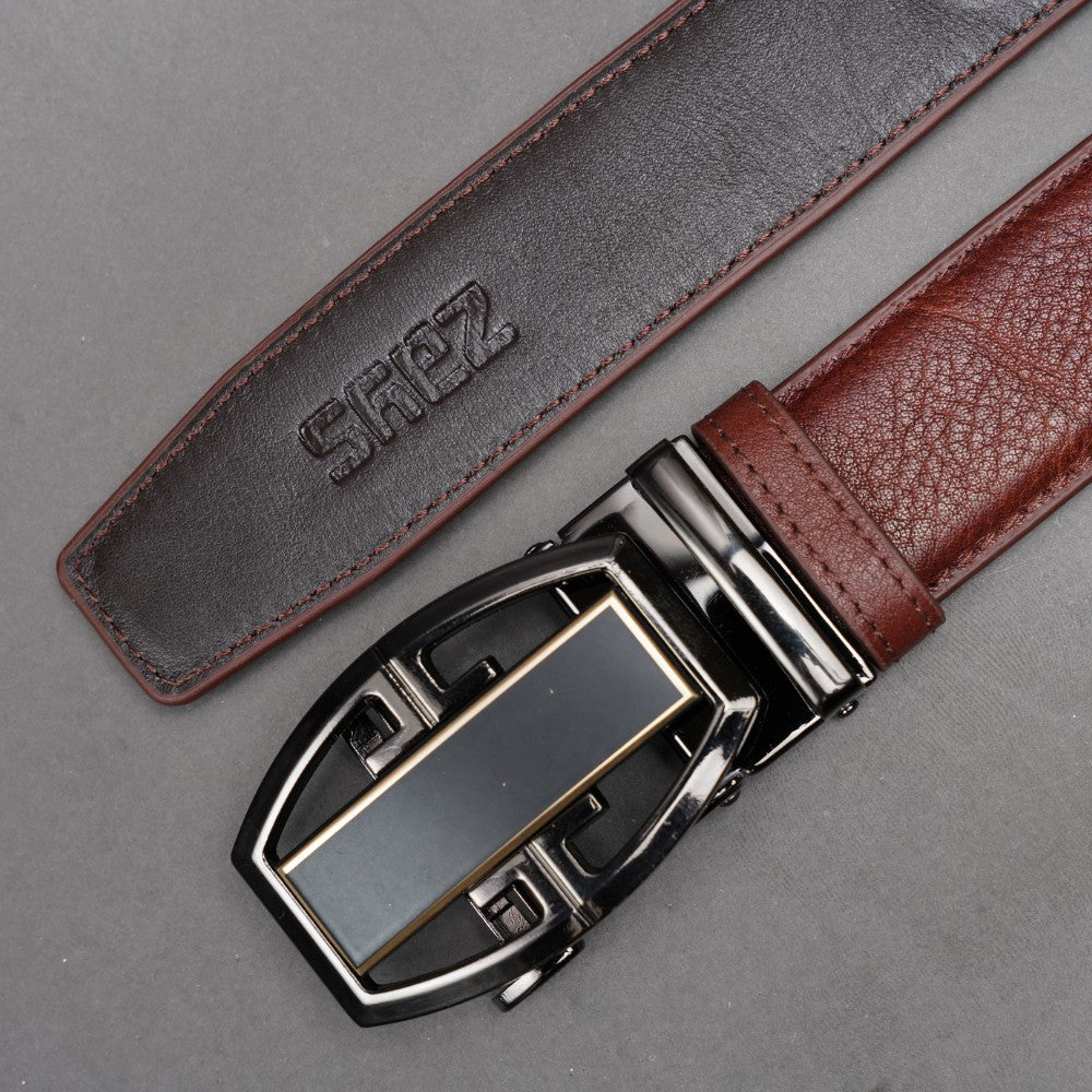 Zays Handcrafted Imported Full-Grain Cowhide Leather Auto Gear Belt for Men - BC129