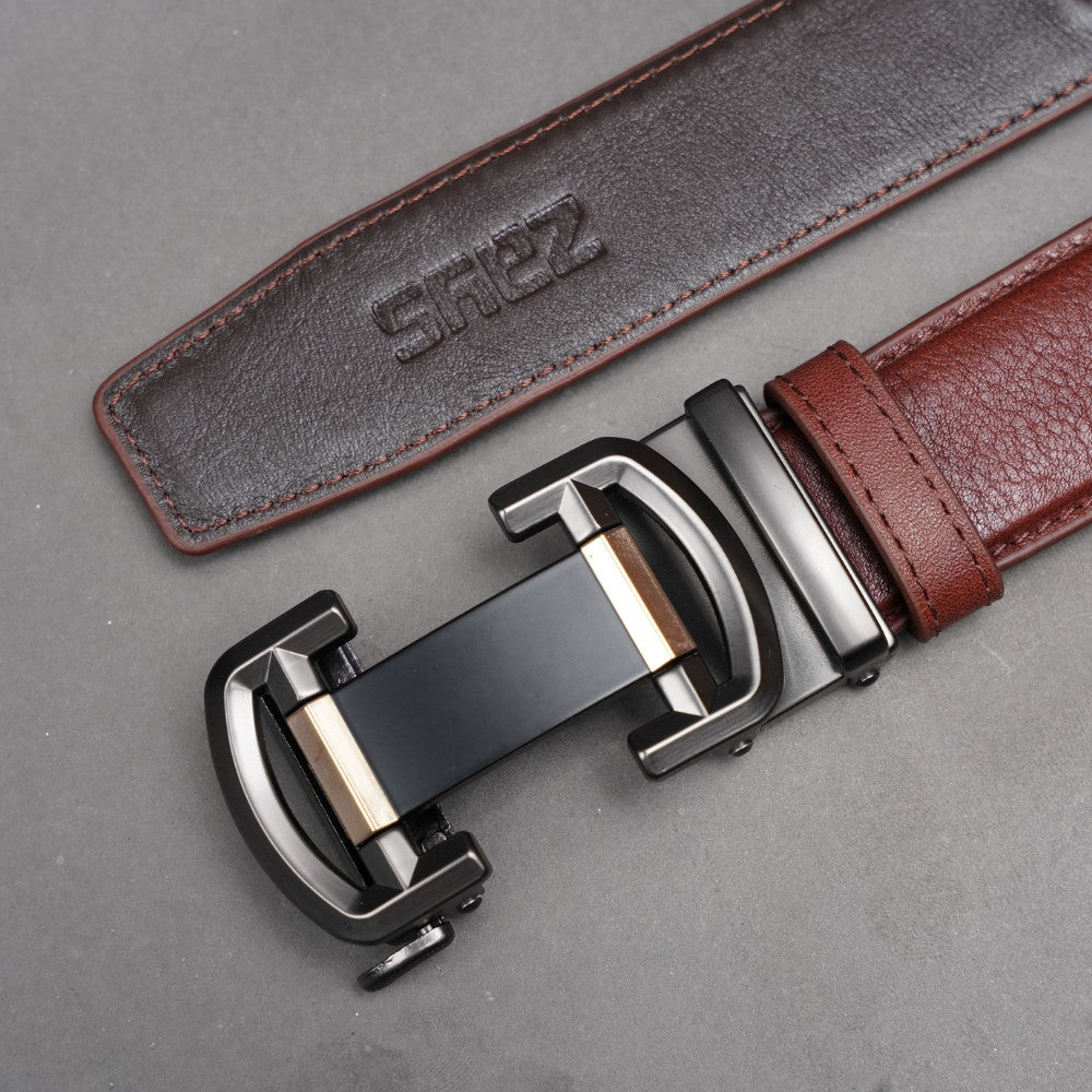 Zays Handcrafted Imported Full-Grain Cowhide Leather Auto Gear Belt for Men - BC130