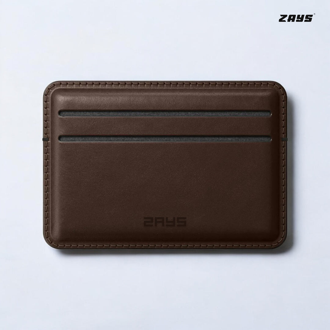 Zays Premium Leather Handcrafted Super Slim Card Holder Mini Wallet