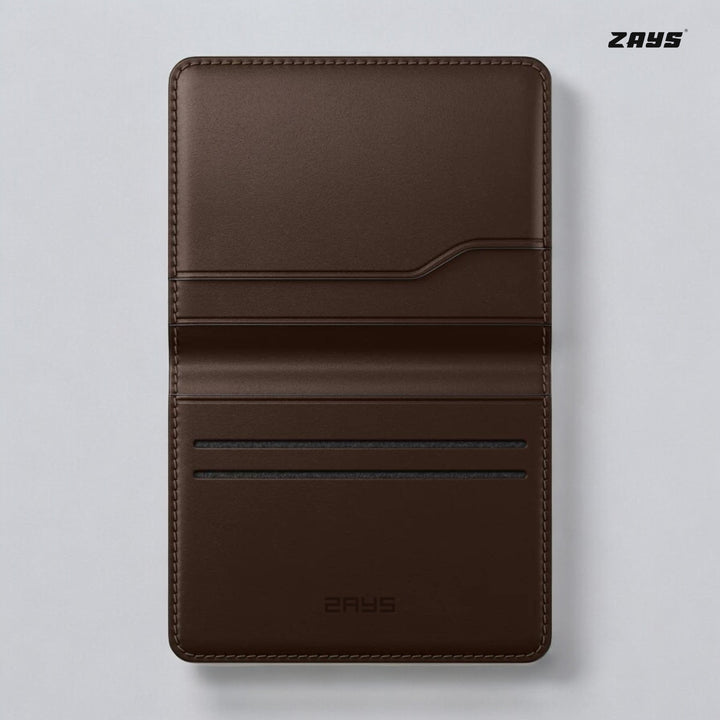 Zays Premium Leather Handcrafted Super Slim Card Holder Mini Wallet