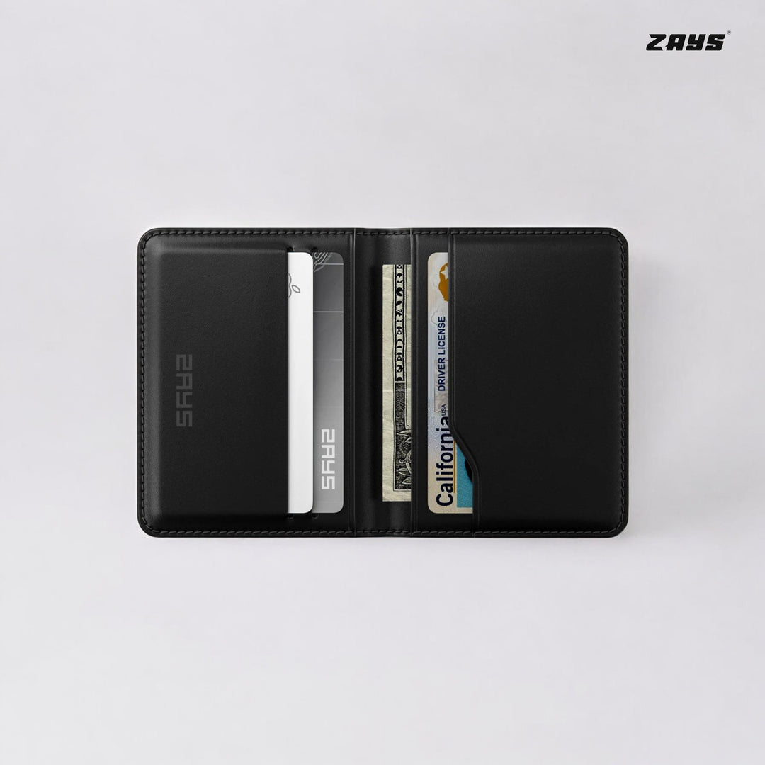 Zays Premium Leather Handcrafted Super Slim Card Holder Mini Wallet