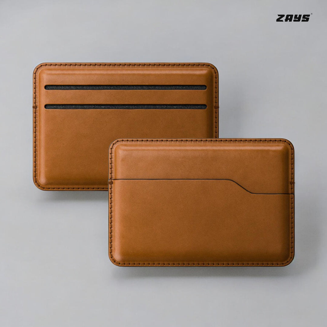 Zays Premium Leather Handcrafted Super Slim Card Holder Mini Wallet