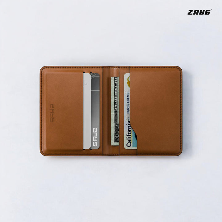 Zays Premium Leather Handcrafted Super Slim Card Holder Mini Wallet