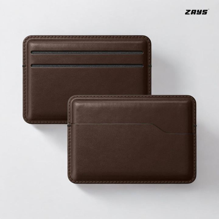 Zays Premium Leather Handcrafted Super Slim Card Holder Mini Wallet