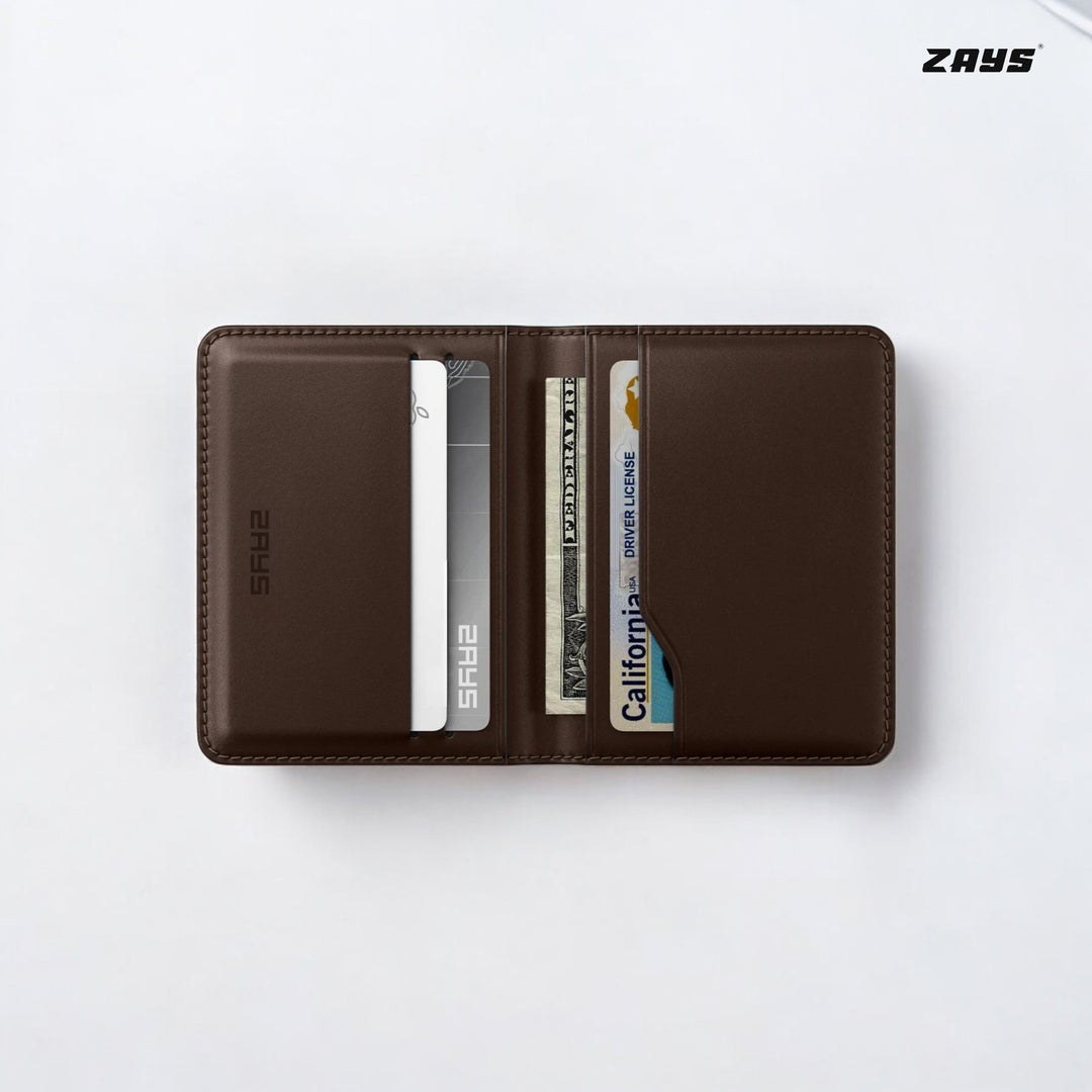 Zays Premium Leather Handcrafted Super Slim Card Holder Mini Wallet