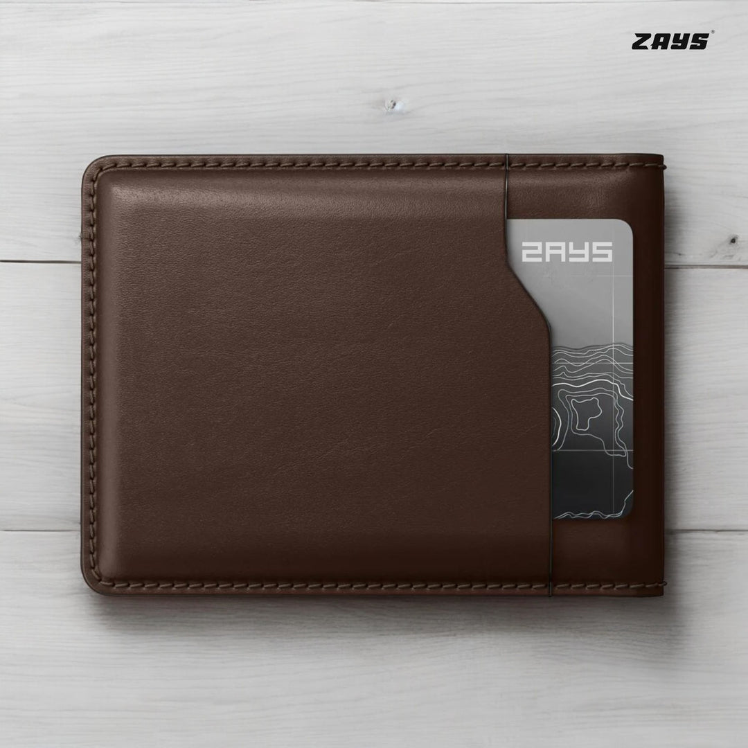 Zays Premium Leather Handcrafted Super Slim Bifold Short Wallet