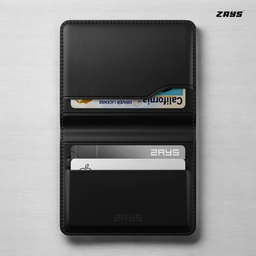 Zays Premium Leather Handcrafted Super Slim Card Holder Mini Wallet