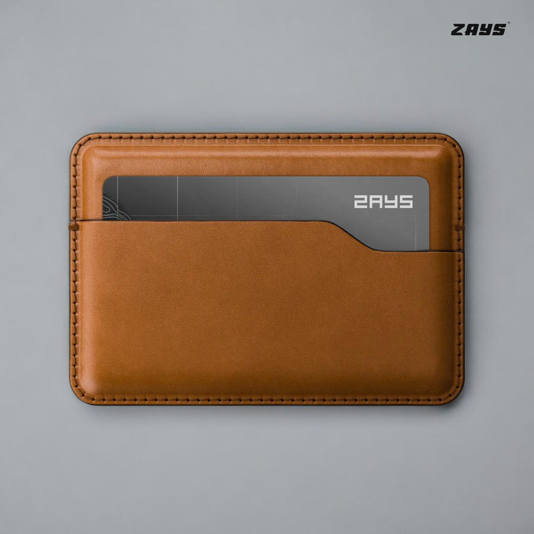 Zays Premium Leather Handcrafted Super Slim Card Holder Mini Wallet