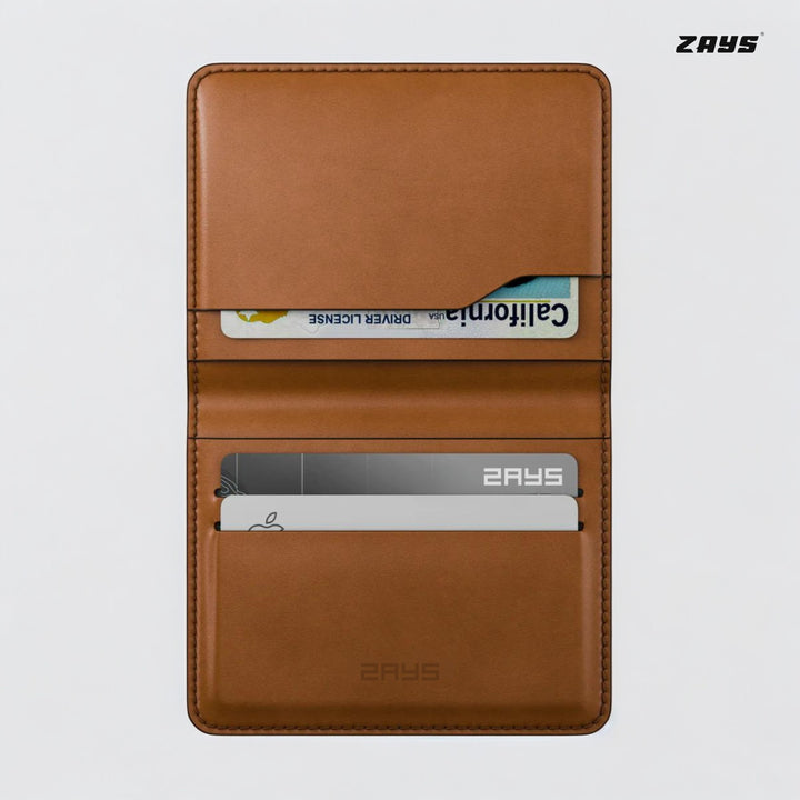 Zays Premium Leather Handcrafted Super Slim Card Holder Mini Wallet