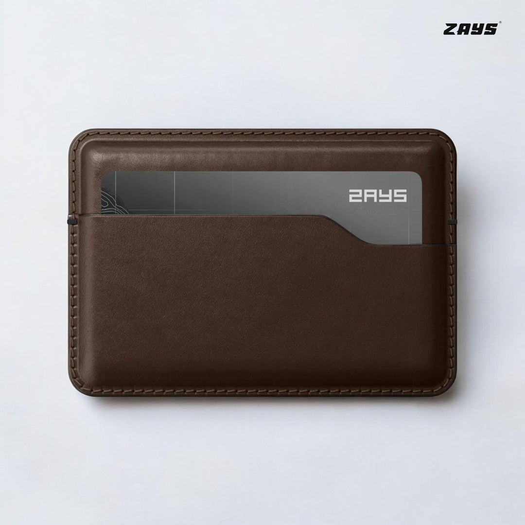 Zays Premium Leather Handcrafted Super Slim Card Holder Mini Wallet