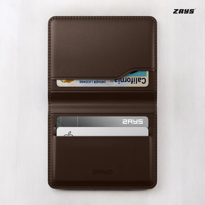 Zays Premium Leather Handcrafted Super Slim Card Holder Mini Wallet