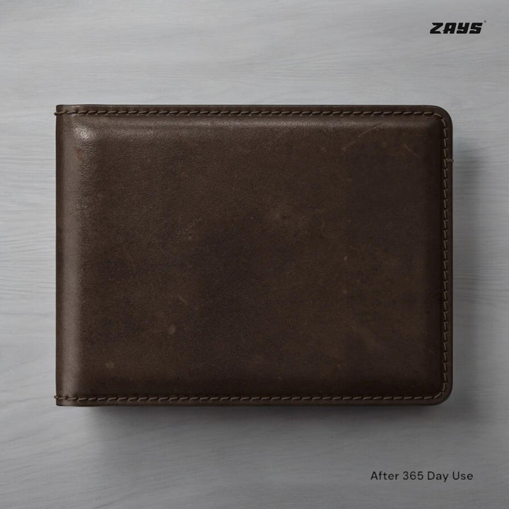 Zays Premium Leather Handcrafted Super Slim Bifold Short Wallet