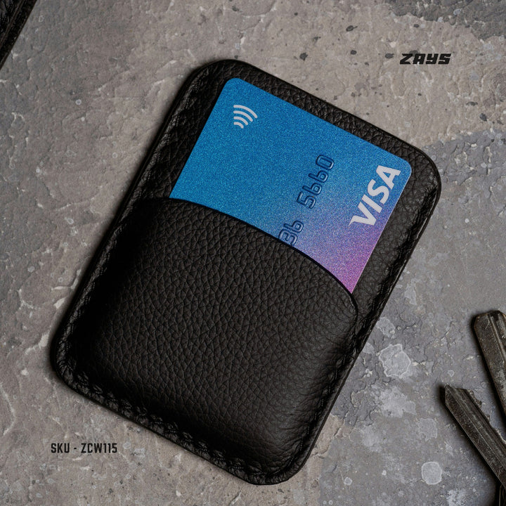 Zays Premium Leather Handcrafted Super Slim Card Holder Mini Wallet