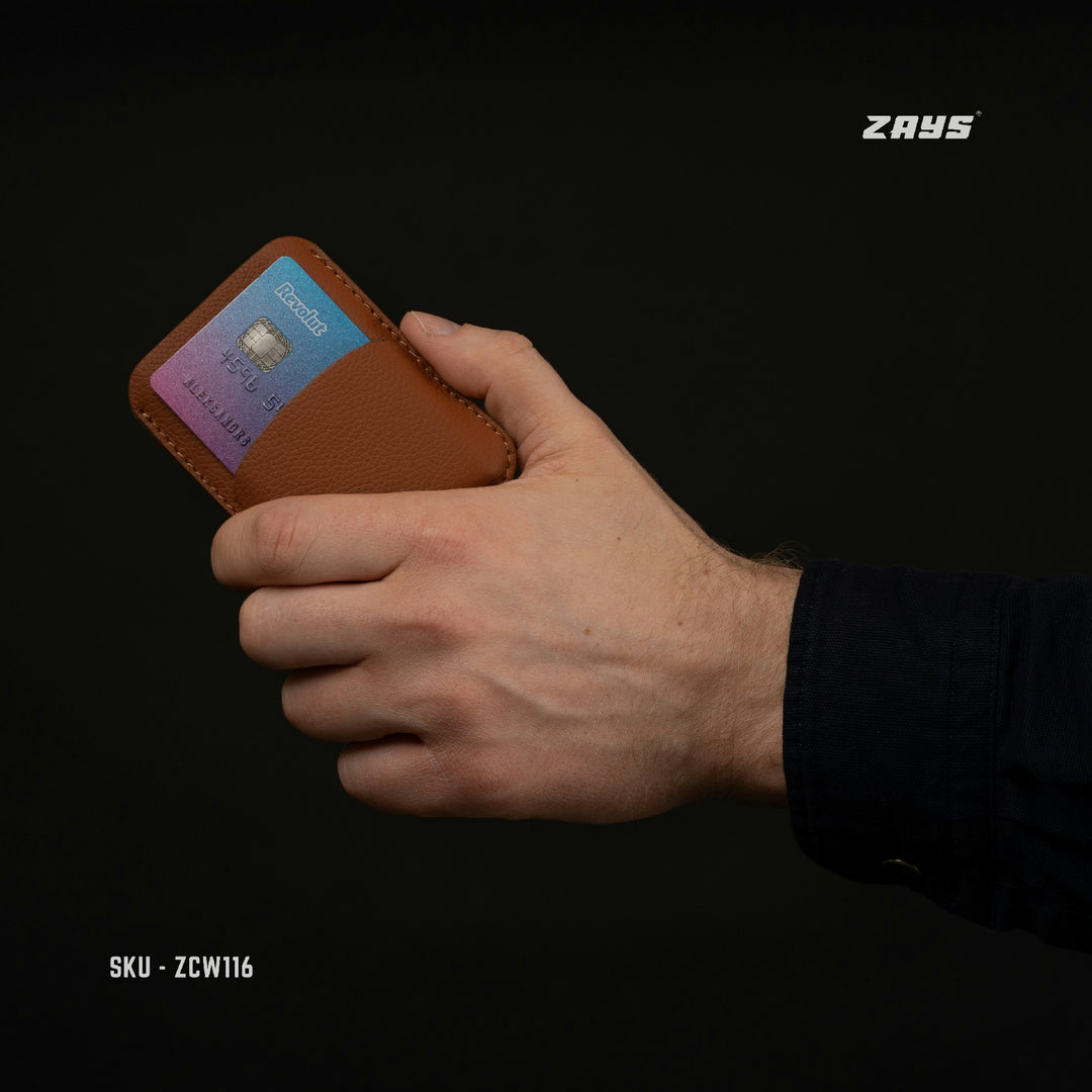 Zays Premium Leather Handcrafted Super Slim Card Holder Mini Wallet