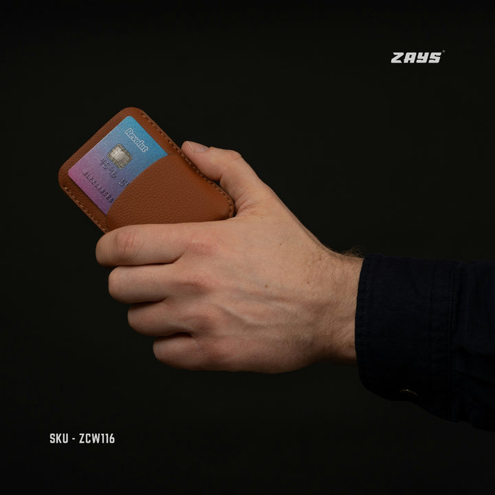 Zays Premium Leather Handcrafted Super Slim Card Holder Mini Wallet