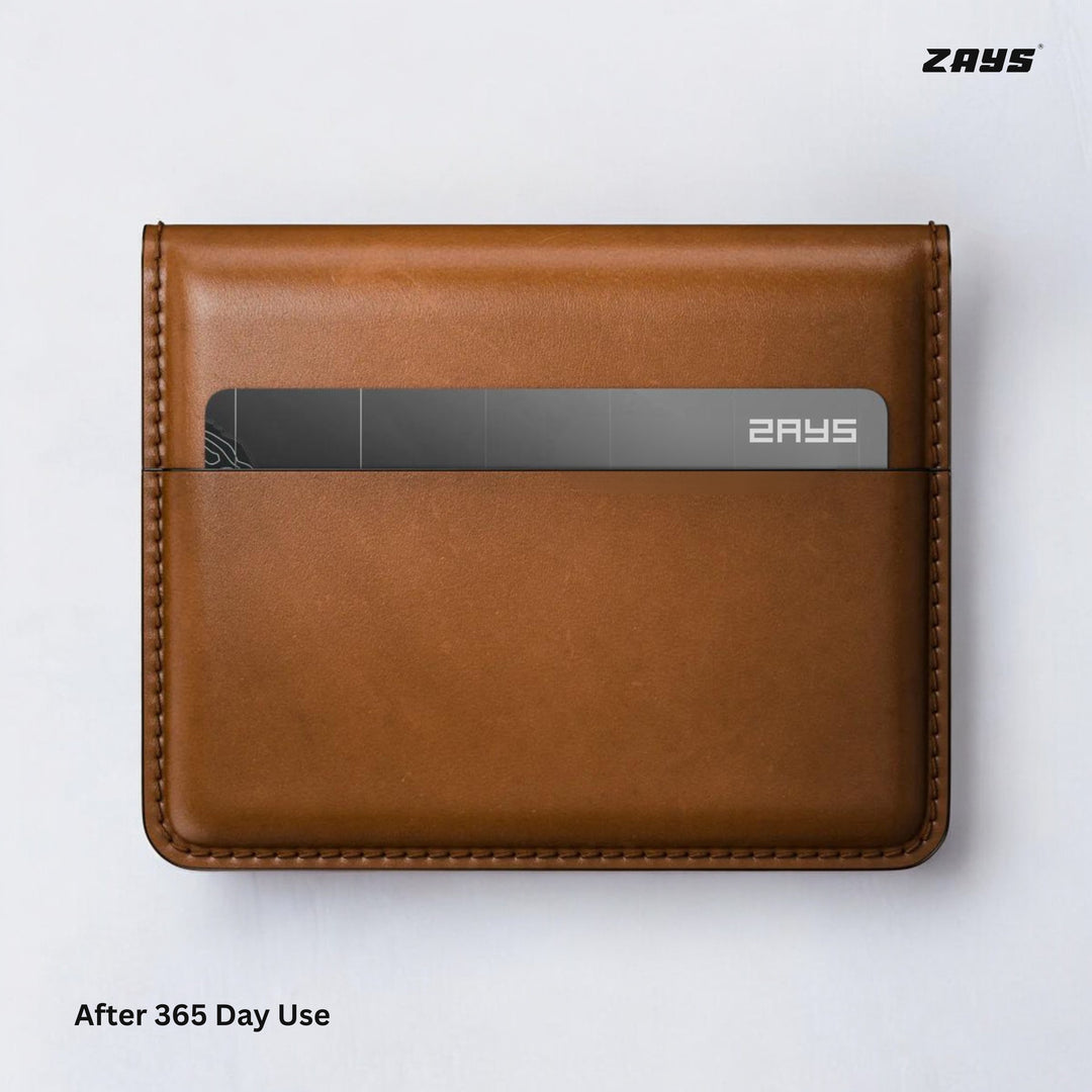 Zays Premium Leather Handcrafted Super Slim Card Holder Mini Wallet