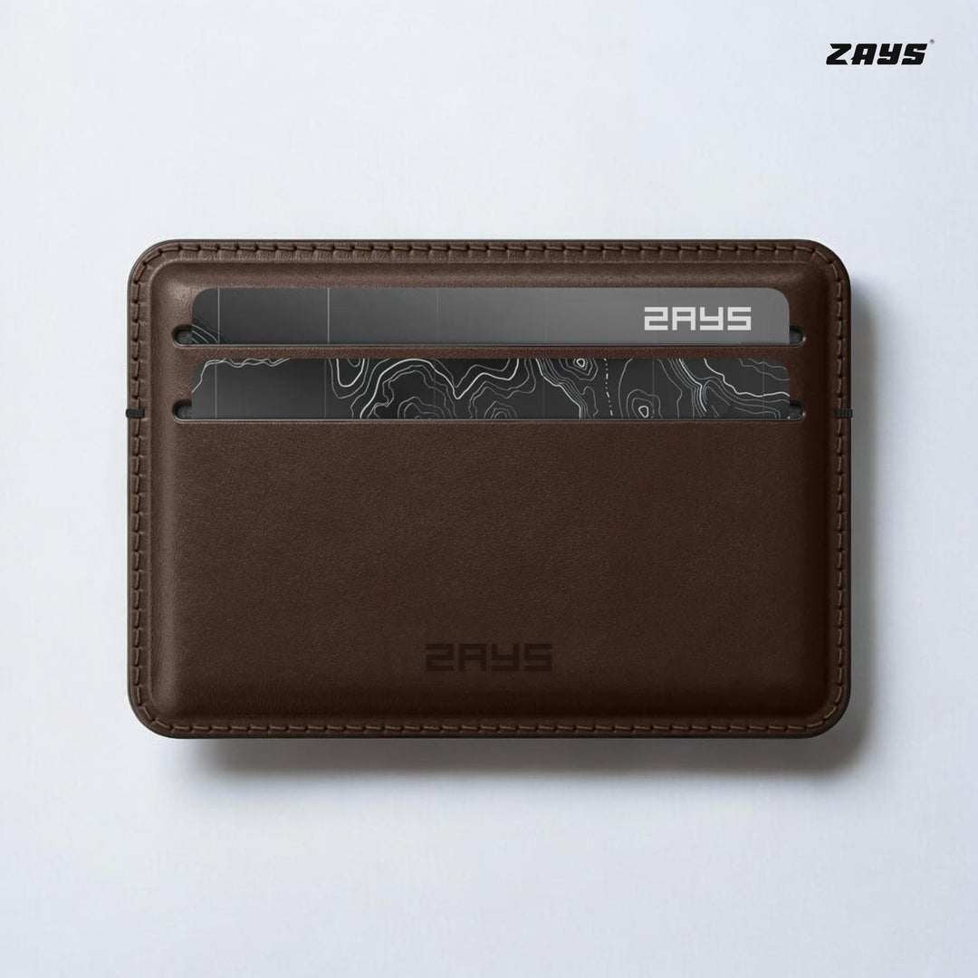 Zays Premium Leather Handcrafted Super Slim Card Holder Mini Wallet