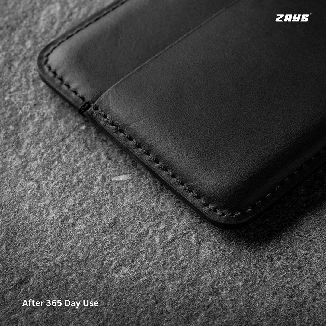 Zays Premium Leather Handcrafted Super Slim Card Holder Mini Wallet