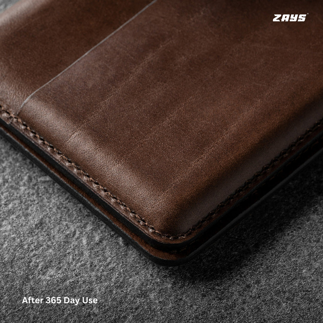 Zays Premium Leather Handcrafted Super Slim Card Holder Mini Wallet