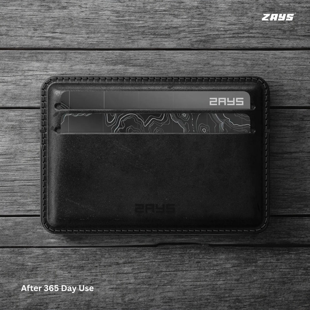 Zays Premium Leather Handcrafted Super Slim Card Holder Mini Wallet