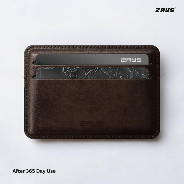 Zays Premium Leather Handcrafted Super Slim Card Holder Mini Wallet